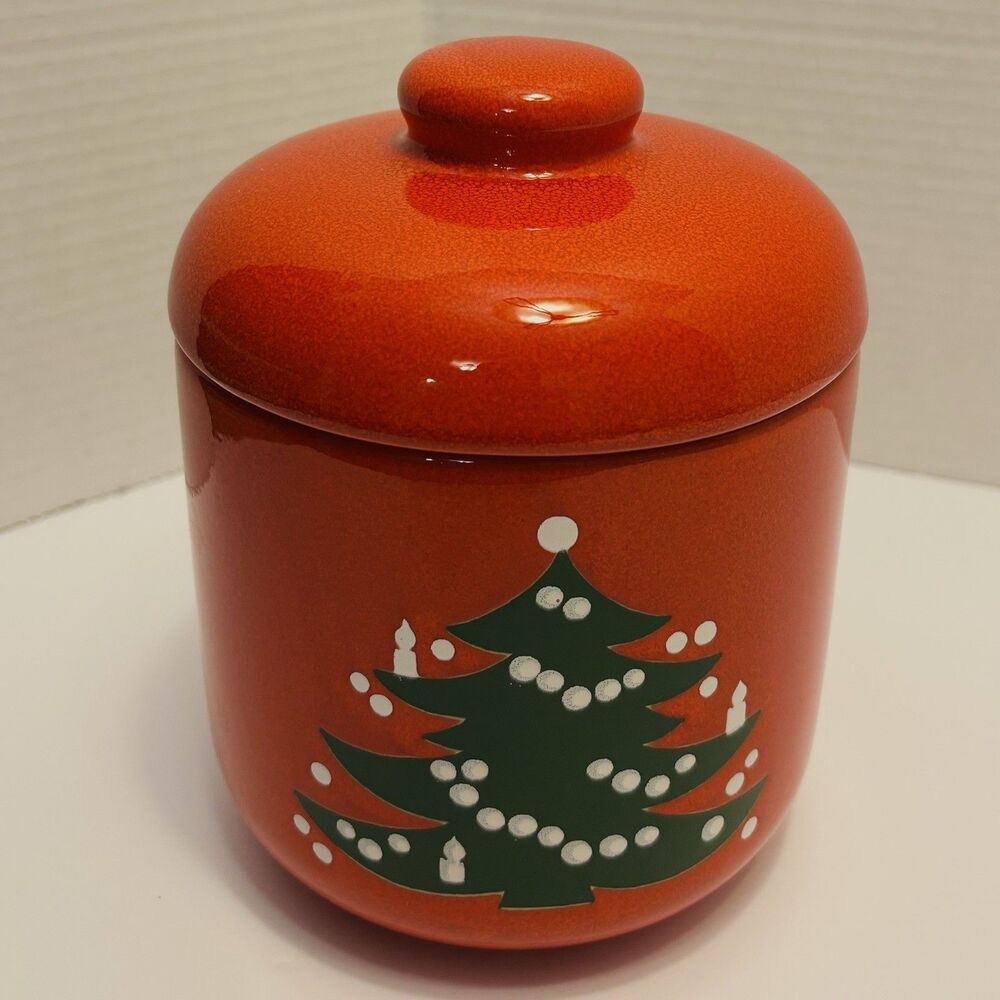 Waechtersbach Candy Cookie Jar With Lid Christmas Tree Vintage 6 1/2" Tall